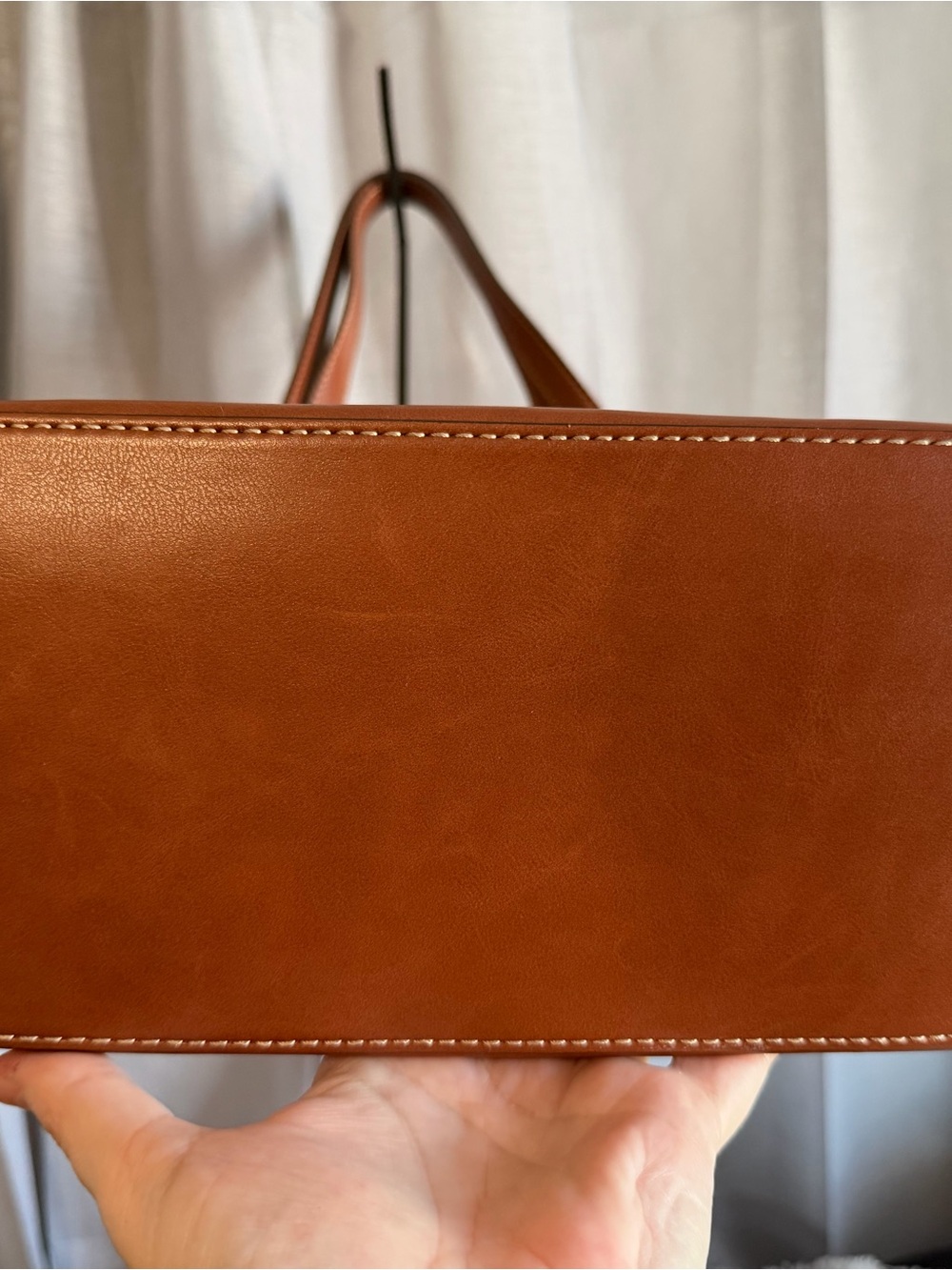 St. John's Bay Burgundy and Brown Two-Tone Tote EUC - Picture 6 of 11